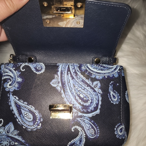 AUTHENTIC MICHAEL KORS crossover purse saffiano leather blue tone - Picture 7 of 16